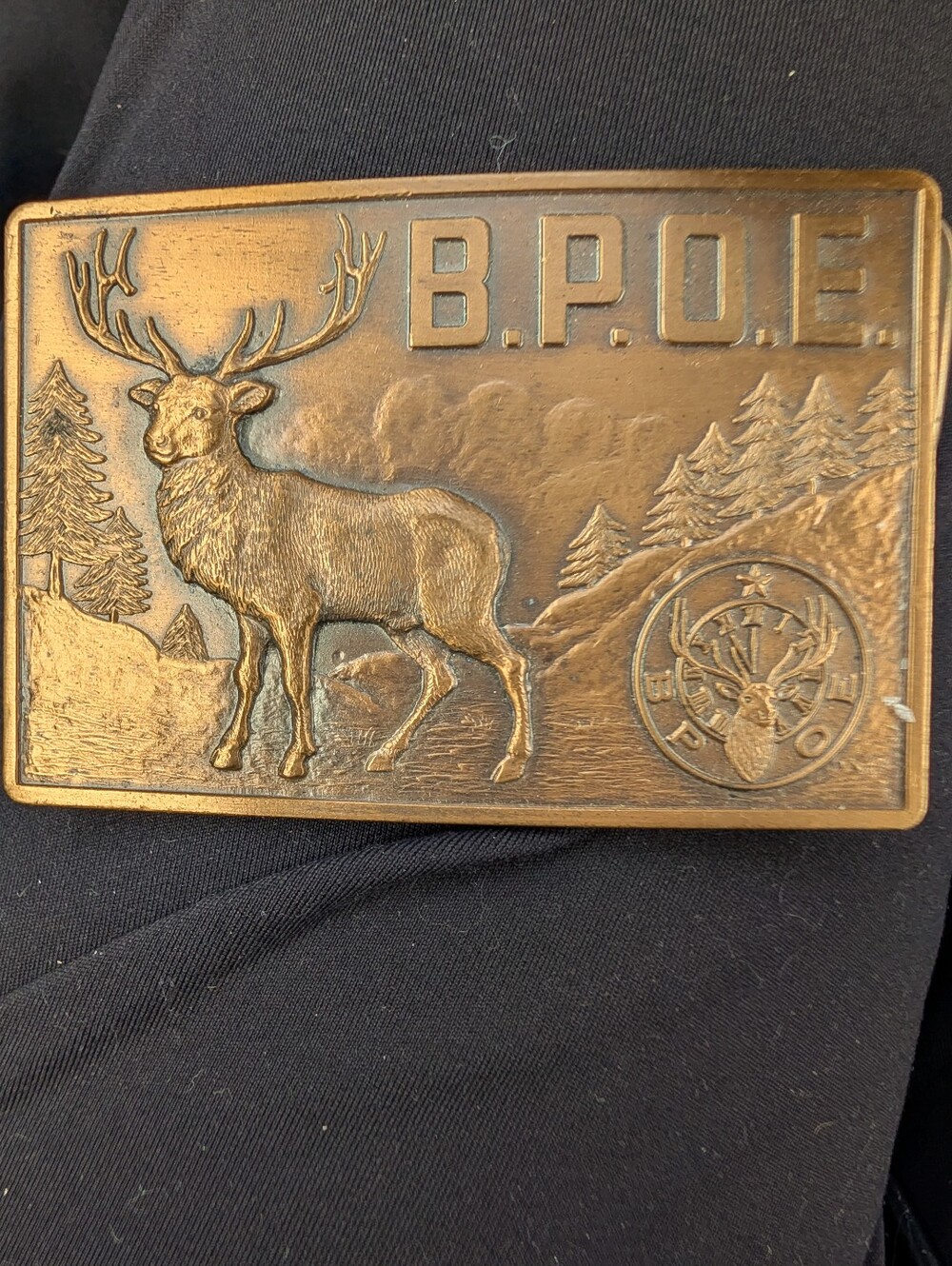Belt Buckle B.P.O.E. Elk Brass Belt Buckle - Vintage Solid Brass